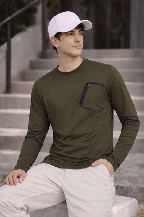 Olive Valentino Fabric over sized T-shirt