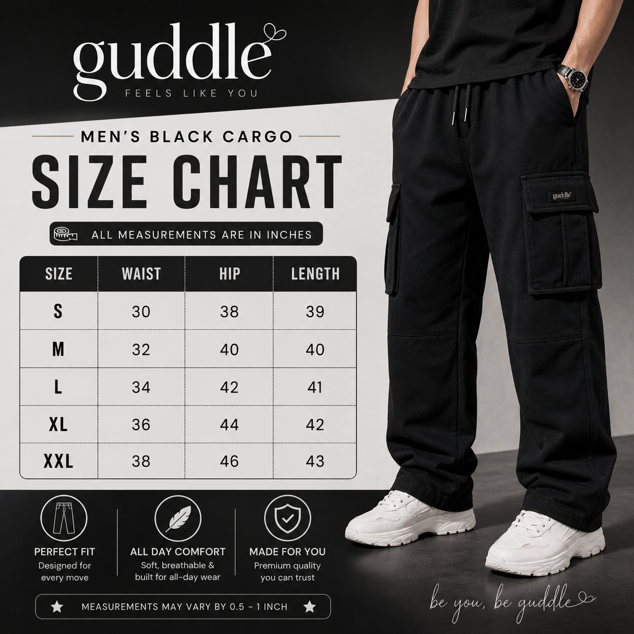 Black Nylon Crush Cargo