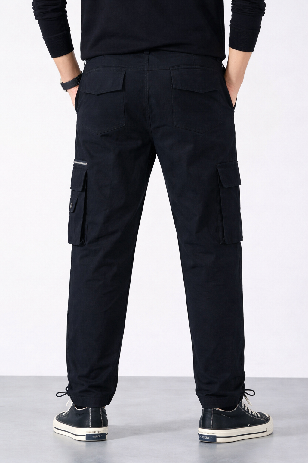 Black Nylon Crush Cargo