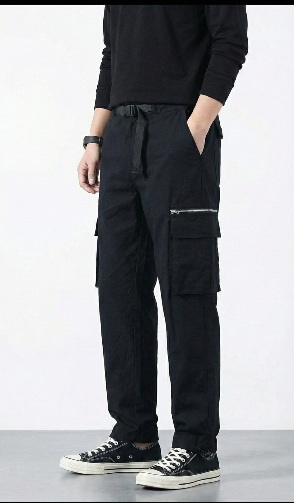 Black Nylon Crush Cargo