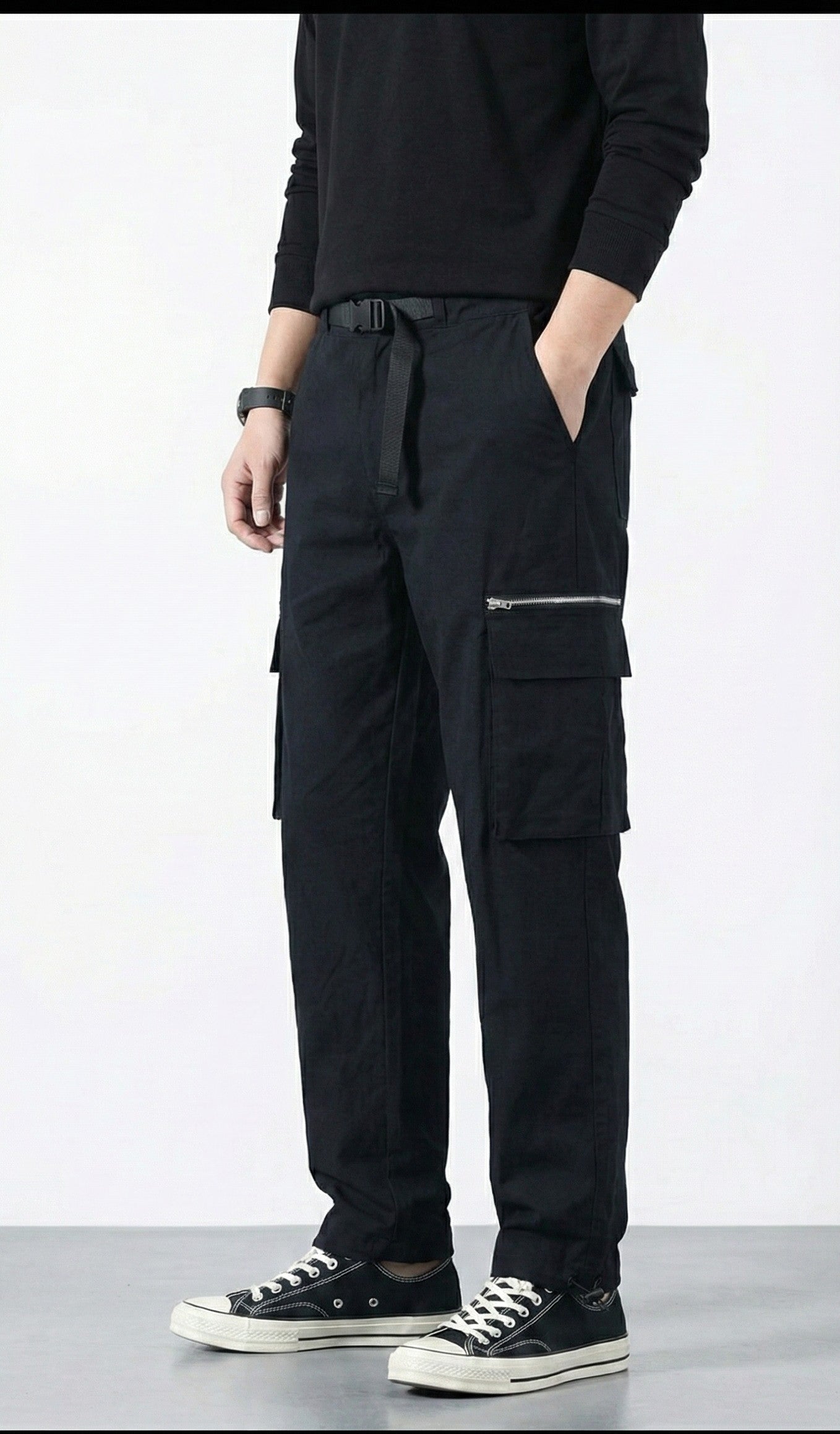 Black Nylon Crush Cargo