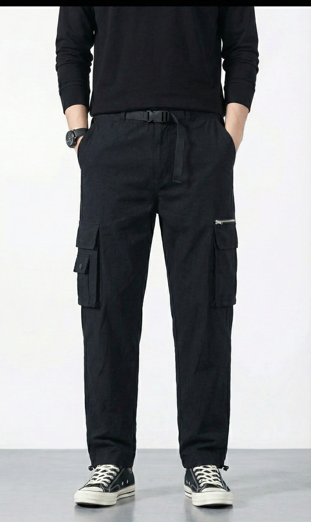 Black Nylon Crush Cargo