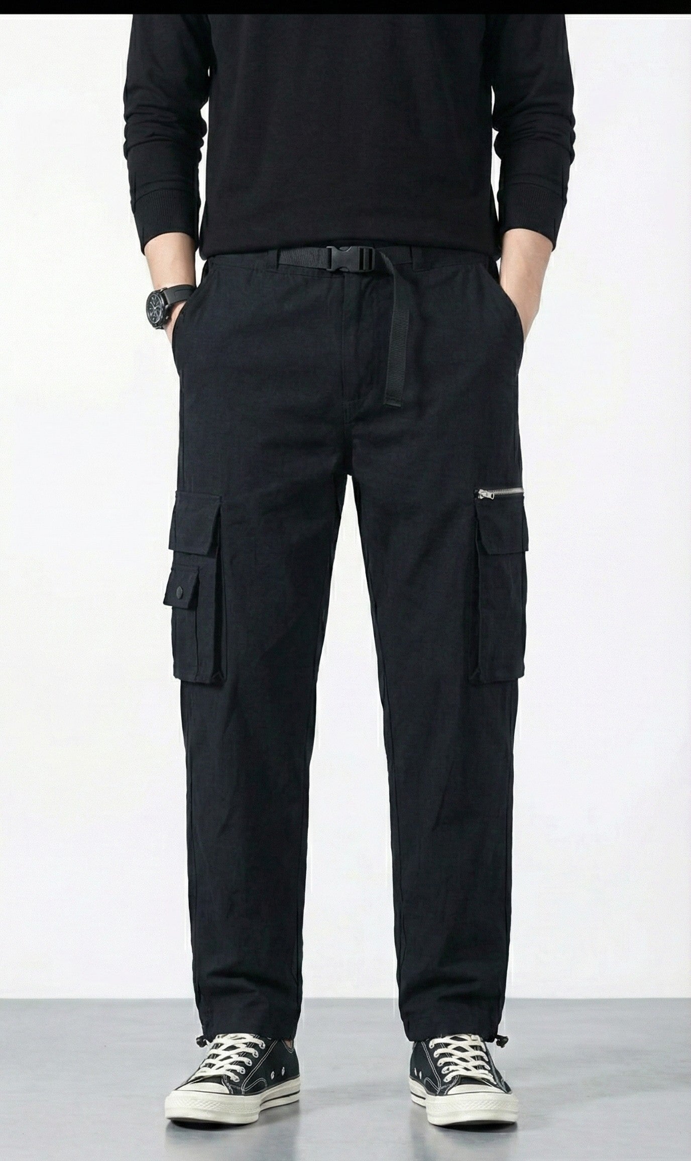 Black Nylon Crush Cargo