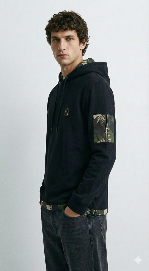 Black Camouflage Hoodie
