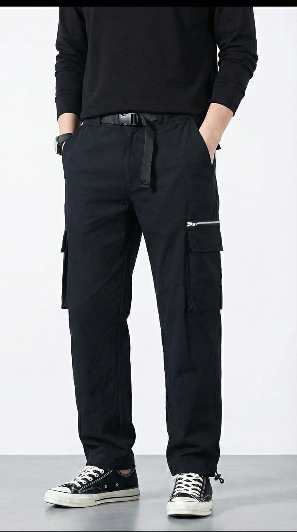 Black Nylon Crush Cargo