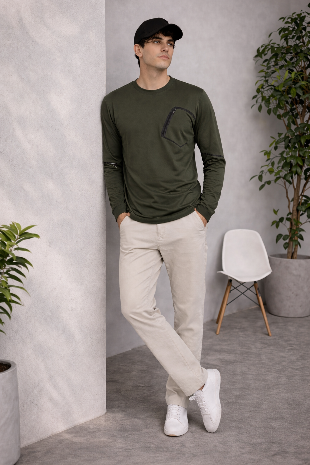 Olive Valentino Fabric over sized T-shirt